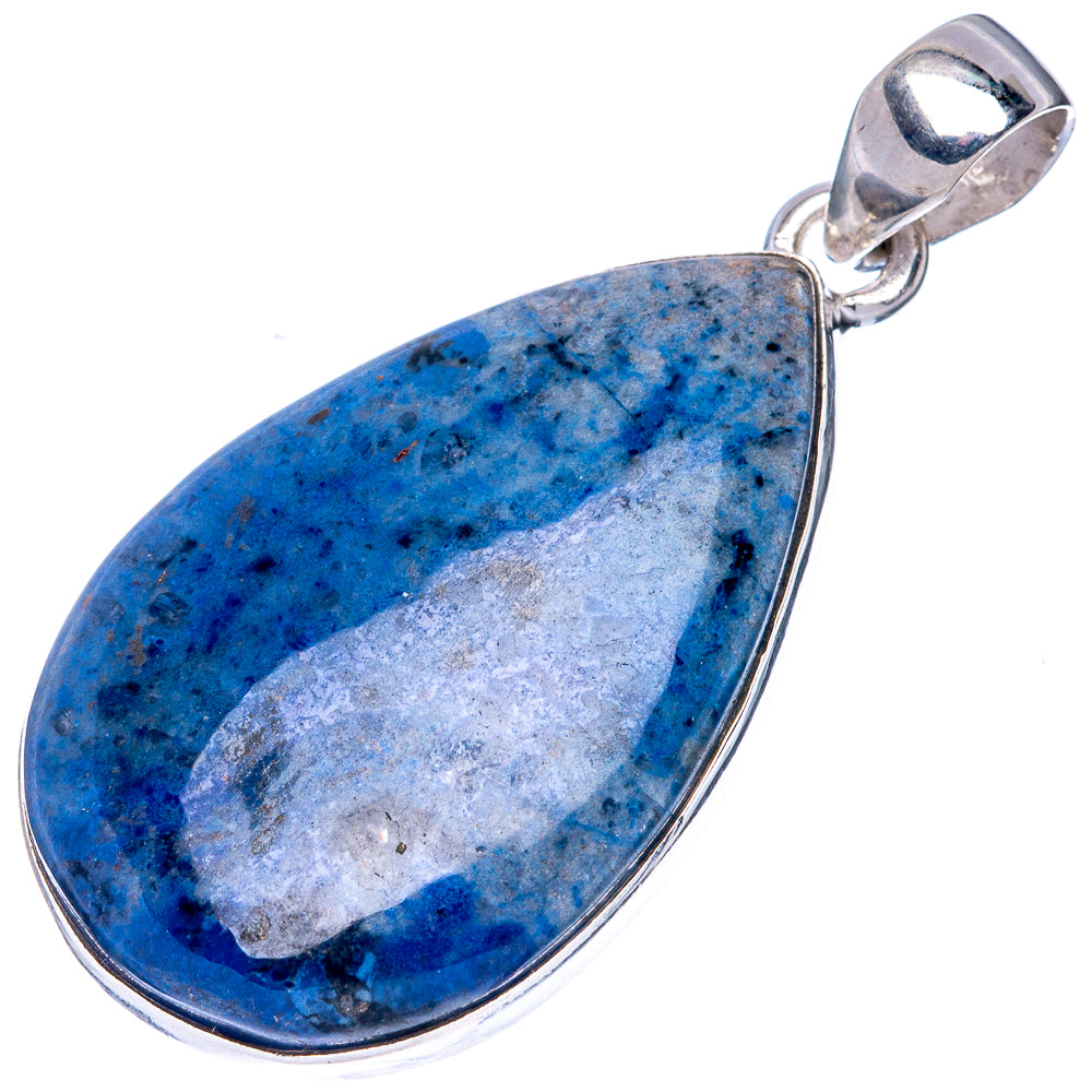 Sodalite pendant with blue teardrop stone in sterling silver bezel and bail