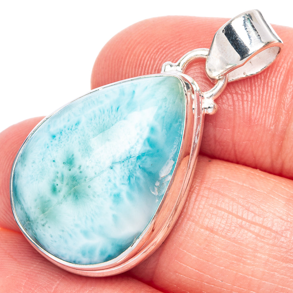 Larimar Pendant 1 3/8" (925 Sterling Silver) P40205