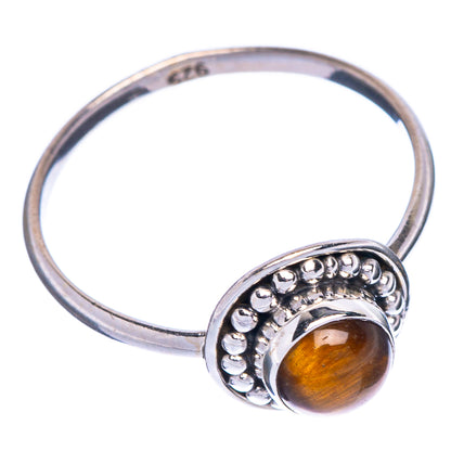 Tiger Eye Dainty Ring Size 8.25 (925 Sterling Silver) R1214