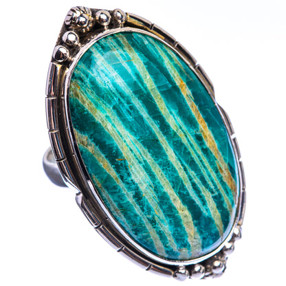 Huge Amazonite 925 Sterling Silver Ring Size 9.75