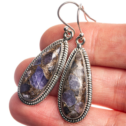 Brecciated Tanzanite 925 Sterling Silver Earrings 1 3/4"
