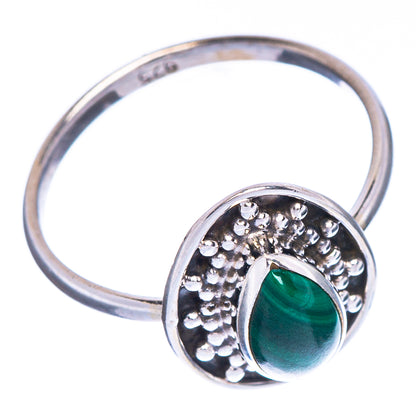 Malachite Dainty Ring Size 6.75 (925 Sterling Silver) R147058