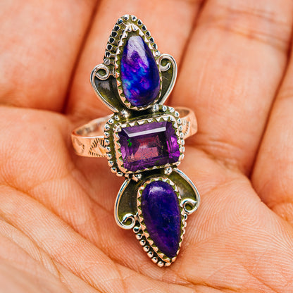 Premium Southwestern Style Sugilite, Amethyst Ring Size 8 (.925 Sterling Silver)