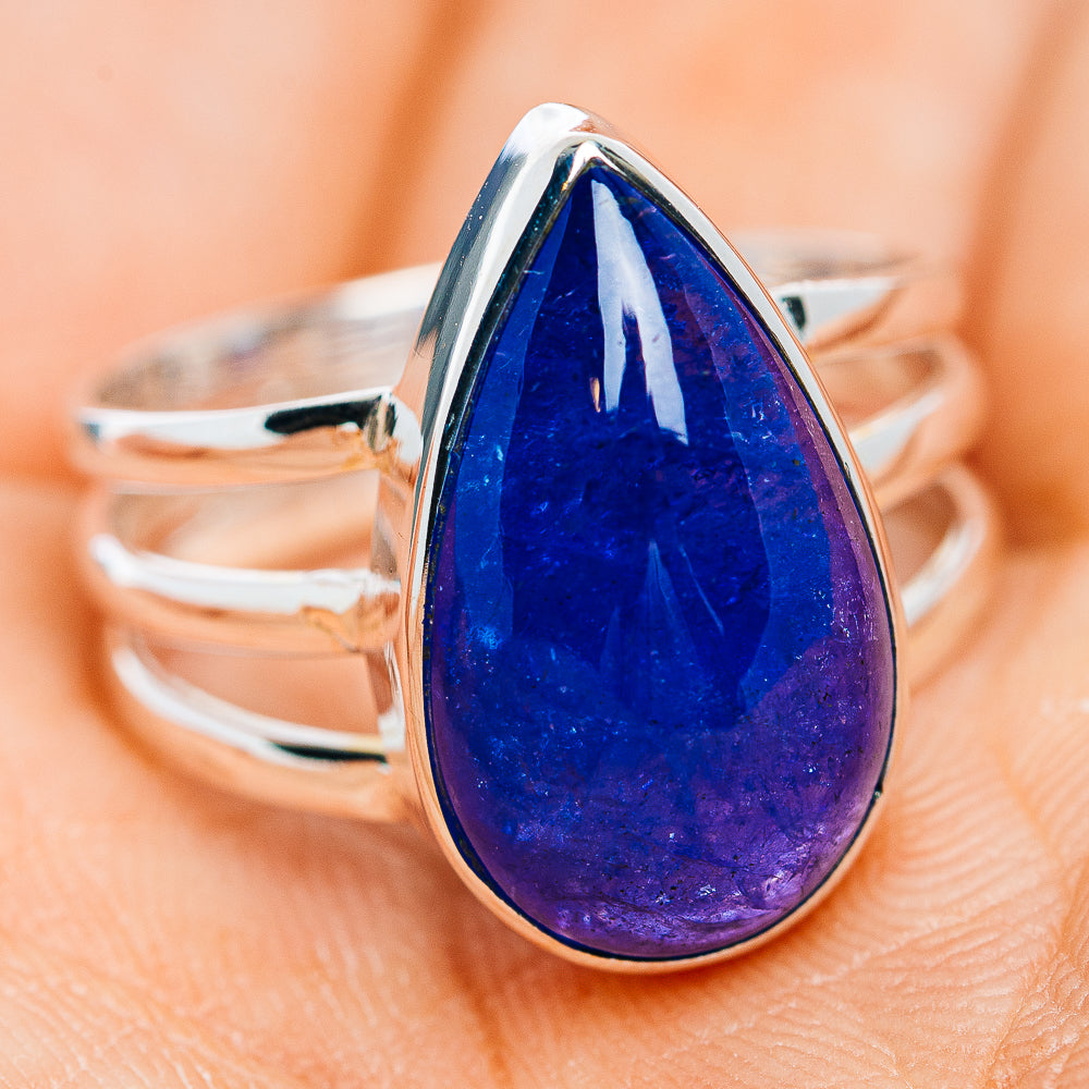 Premium Large Tanzanite Ring Size 9.75 (.925 Sterling Silver)