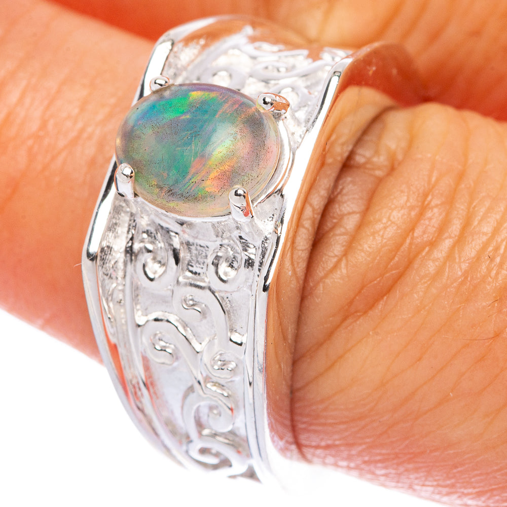 Rare Ethiopian Opal Ring Size 7.75 (925 Sterling Silver) R145974