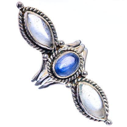Large Natural Aquamarine, Kyanite 925 Sterling Silver Ring Size 6.25