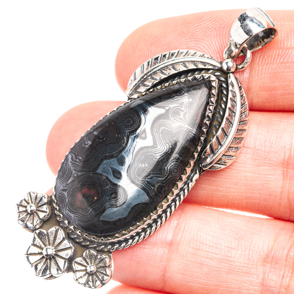Psilomelane Pendant 2 1/8" (925 Sterling Silver) P39270