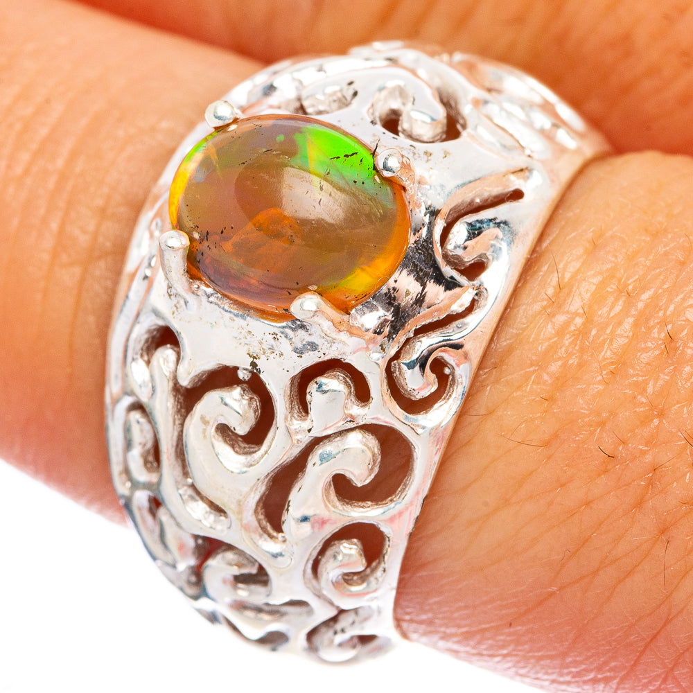 Rare Ethiopian Opal Ring Size 7.75 (925 Sterling Silver) R145996
