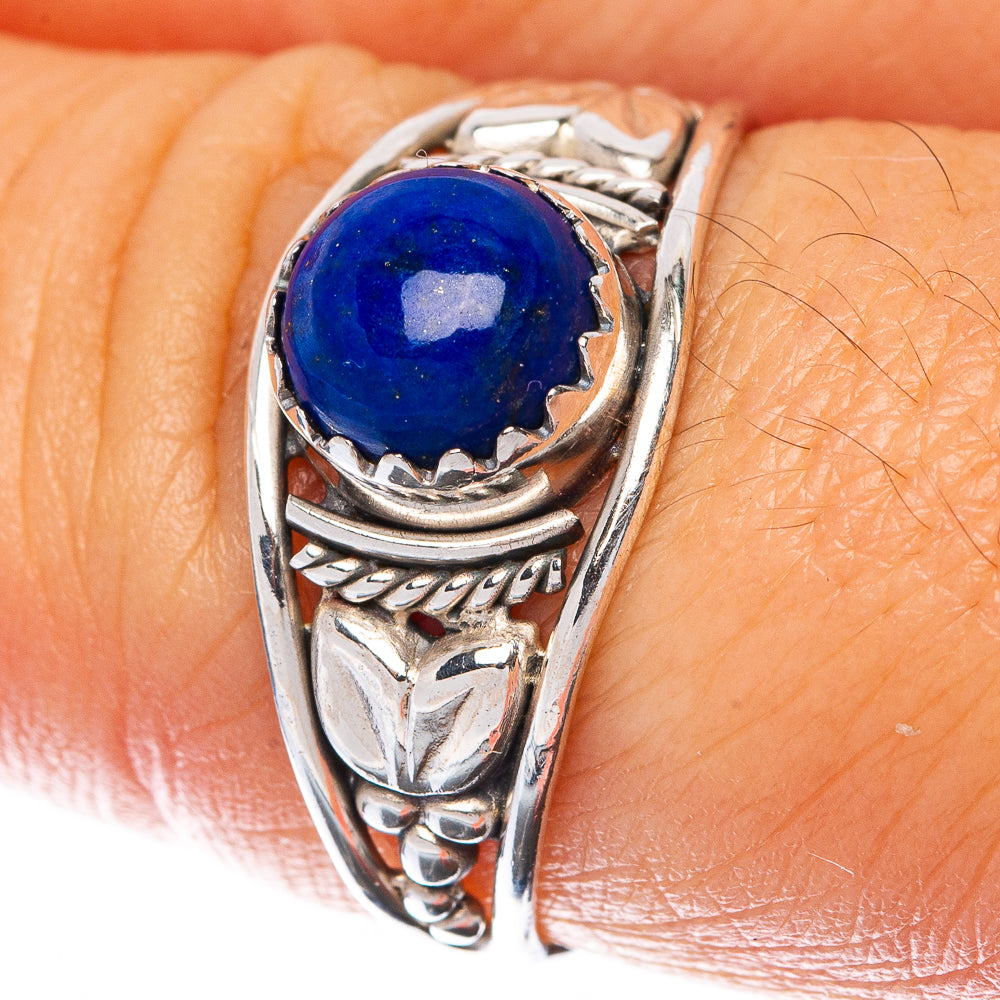 Lapis Lazuli Dainty Ring Size 7.75 (925 Sterling Silver) R145006