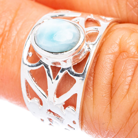 Larimar Dainty Ring Size 6 (925 Sterling Silver) R3416