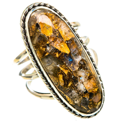 Large Brecciated Labradorite Ring Size 8.25 (925 Sterling Silver) RING137919