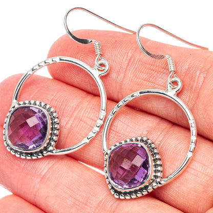 Asc Premium Faceted Amethyst Earrings 1 5/8" (925 Sterling Silver) E1337