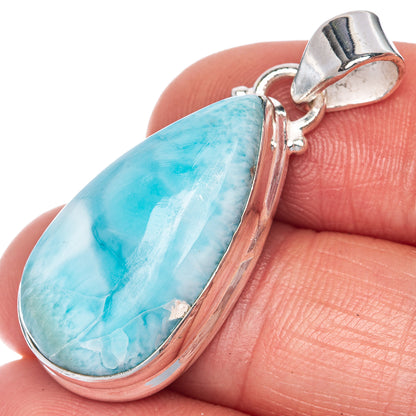 Larimar Pendant 1 3/8" (925 Sterling Silver) P40824