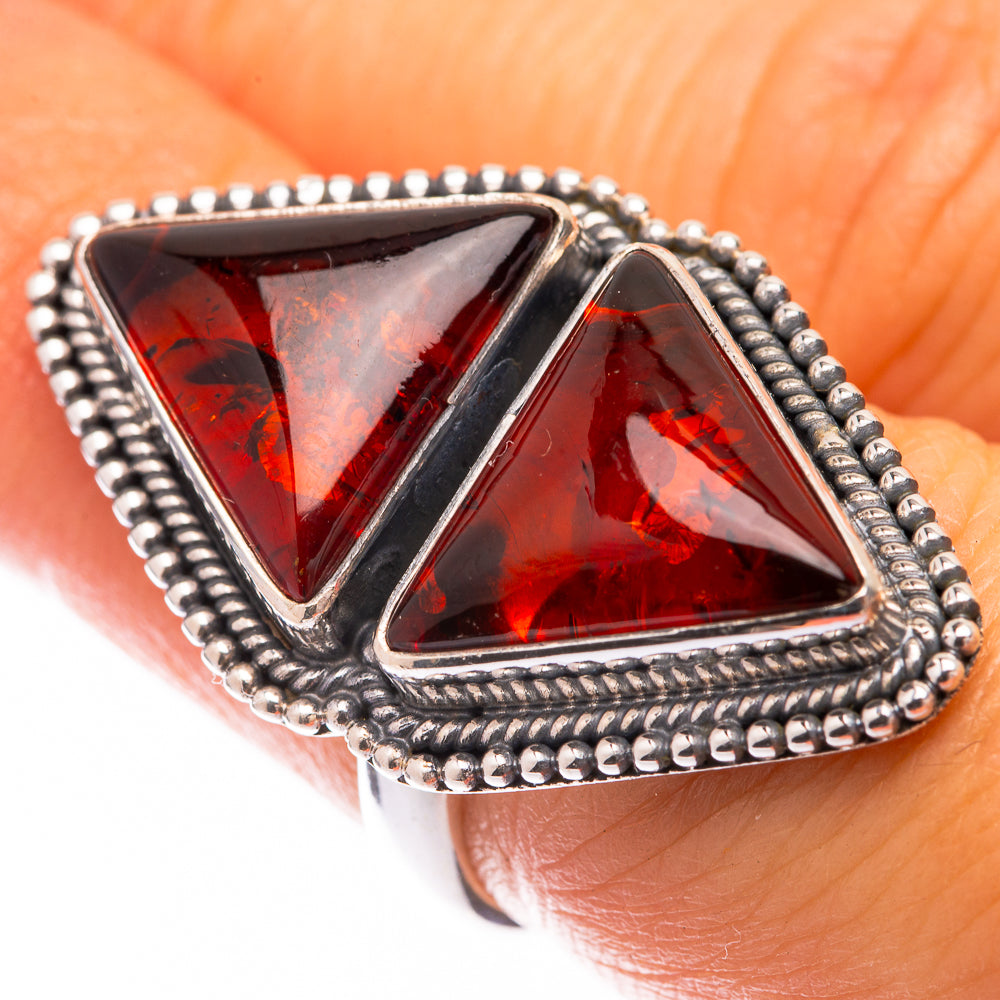 Large Baltic Amber Ring Size 6.5 (925 Sterling Silver) R140789