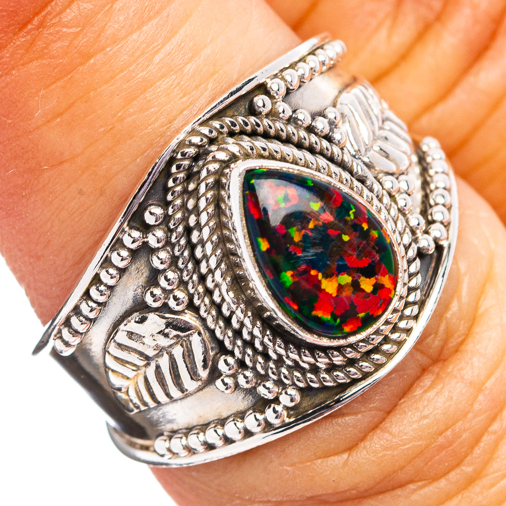 Lab Opal Ring Size 6.75 (.925 Sterling Silver)