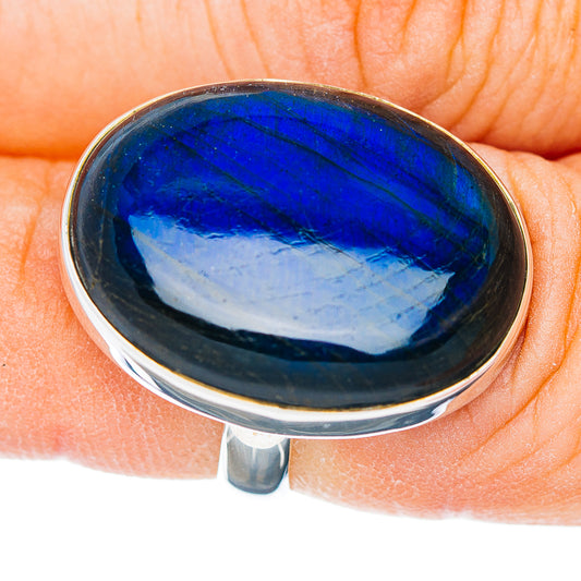 Premium Labradorite Ring Size 6.75 Adjustable (.925 Sterling Silver)