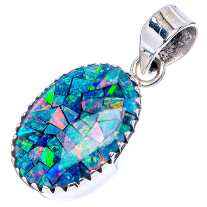 Rare Triplet Opal Pendant 1 1/4" (.925 Sterling Silver)