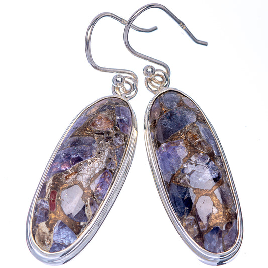 Copper Tanzanite Earrings 1 3/4" (925 Sterling Silver) E433095