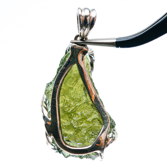 Premium AAA Czech Moldavite Pendant 1 1/2" (.925 Sterling Silver)