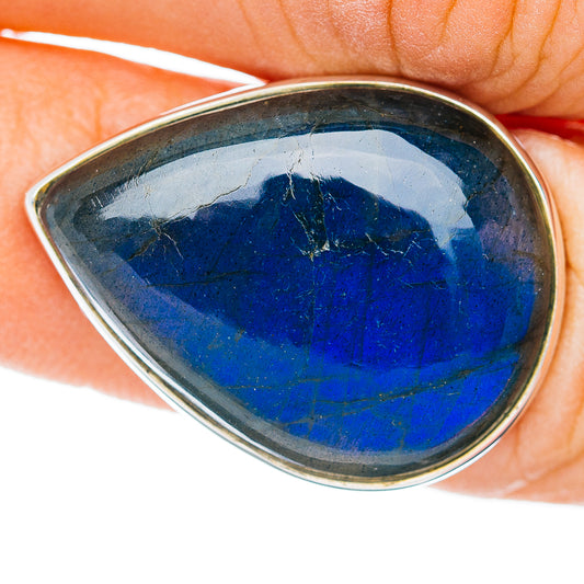 Premium Labradorite Ring Size 6.75 Adjustable (.925 Sterling Silver)