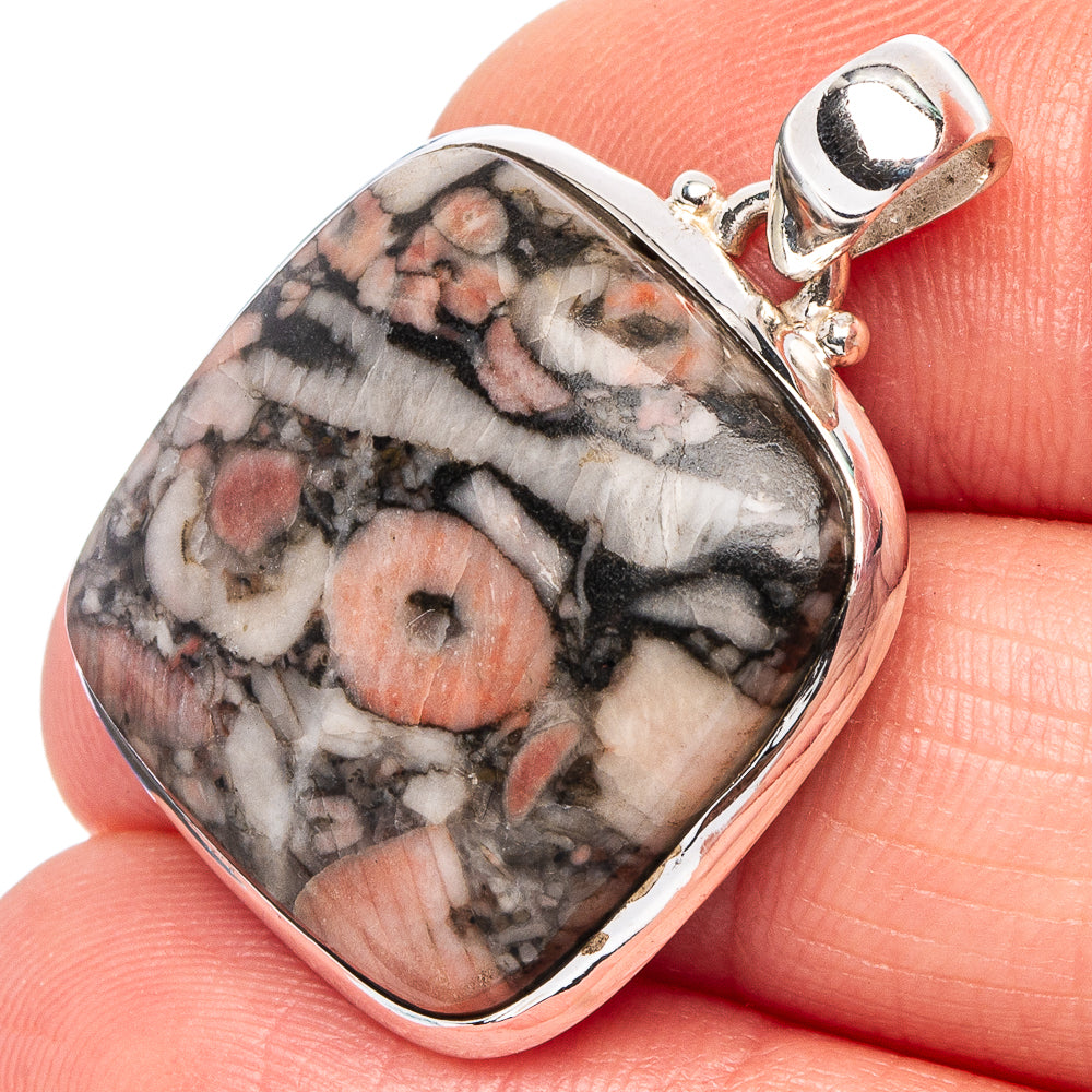 Crinoid Fossil Pendant 1 1/4" (.925 Sterling Silver)