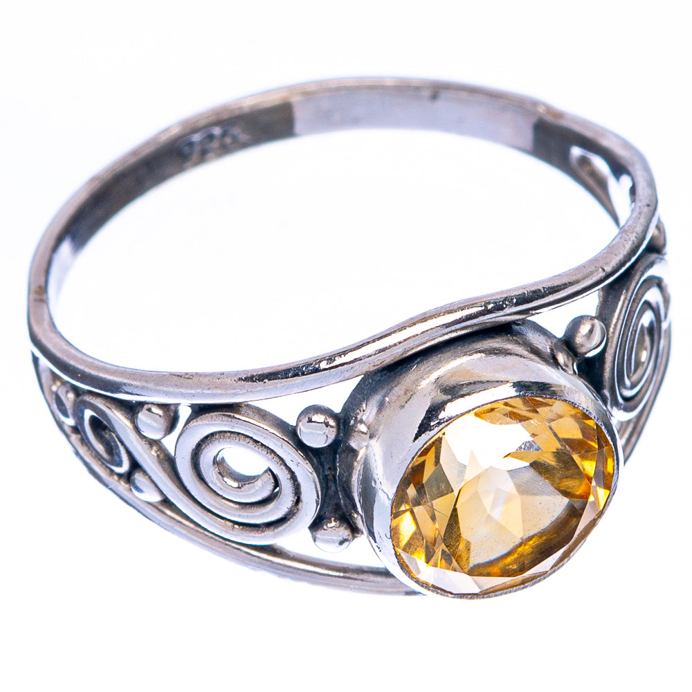 Faceted Citrine Dainty Ring Size 6.25 (925 Sterling Silver) R144996