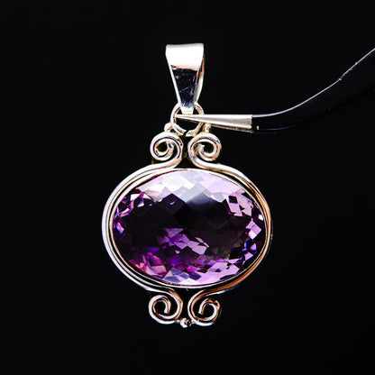 18.62ct Faceted Brazilian Amethyst Pendant 1 1/2" (.925 Sterling Silver)