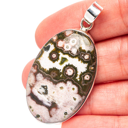 Premium Ocean Jasper Pendant 2" (.925 Sterling Silver)