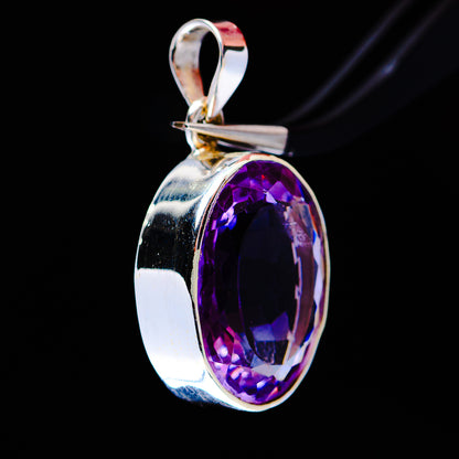 15.62ct Premium Faceted Amethyst Pendant 1" (.925 Sterling Silver)