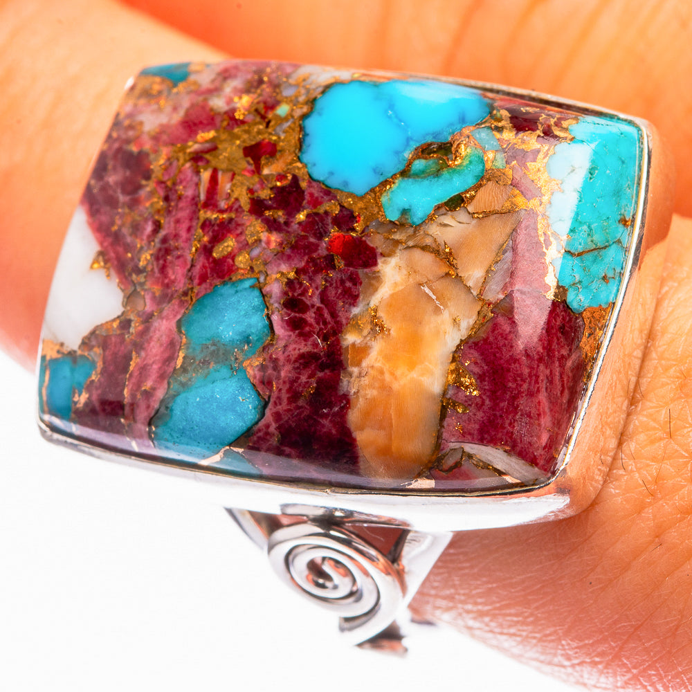 Large Blue Copper Composite Turquoise Ring Size 9 (925 Sterling Silver) R142192