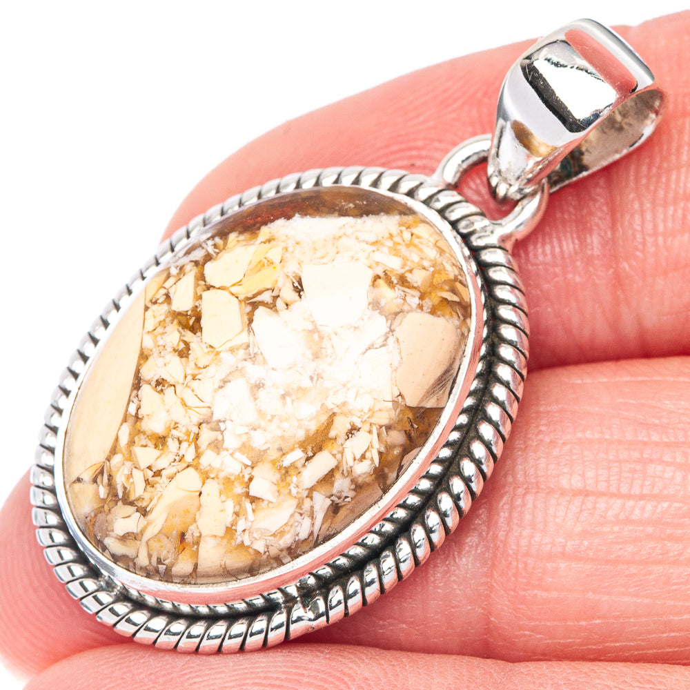 Brecciated Mookaite Jasper Pendant 1 3/8' (925 Sterling Silver) P40955