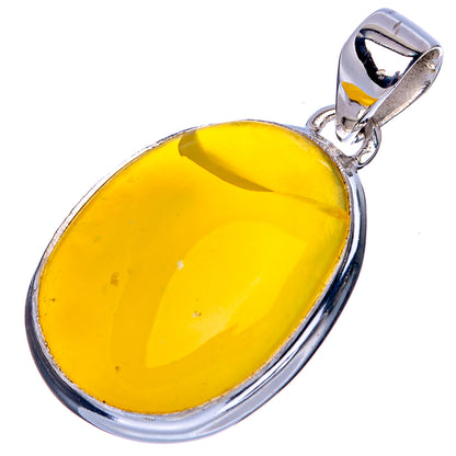 Amber Pendant 1 3/8" (925 Sterling Silver) P41315