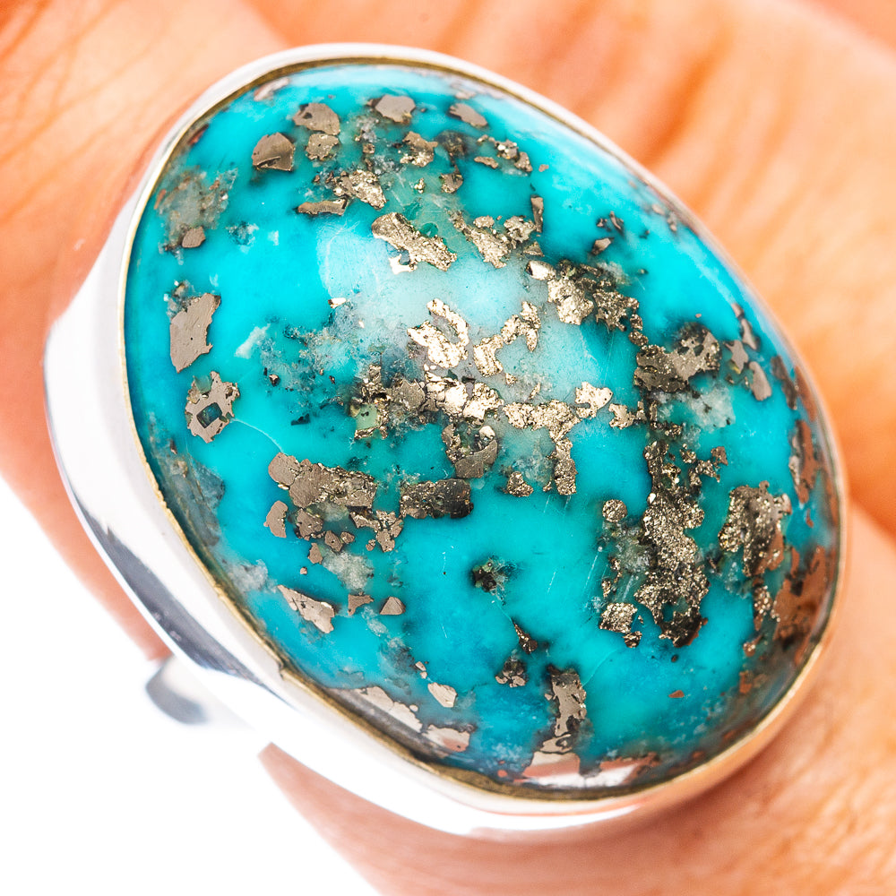 Premium Persian Turquoise Ring Size 7 Adjustable (.925 Sterling Silver)