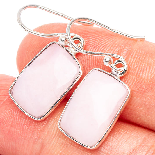 Pink Opal Earrings 1 1/4" (925 Sterling Silver) E2301