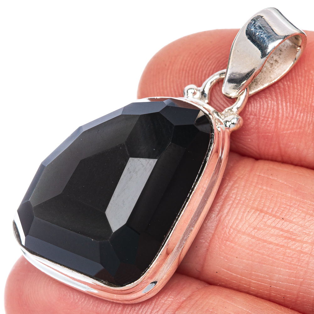 Black Onyx Pendant 1 1/2" (925 Sterling Silver) P40821