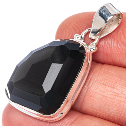 Black Onyx Pendant 1 1/2" (925 Sterling Silver) P40821