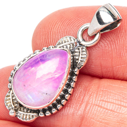 Pink Moonstone Pendant 1 1/4" (925 Sterling Silver) P42414
