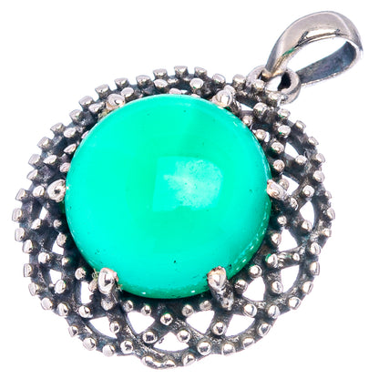 Green Onyx Pendant 1" (.925 Sterling Silver)