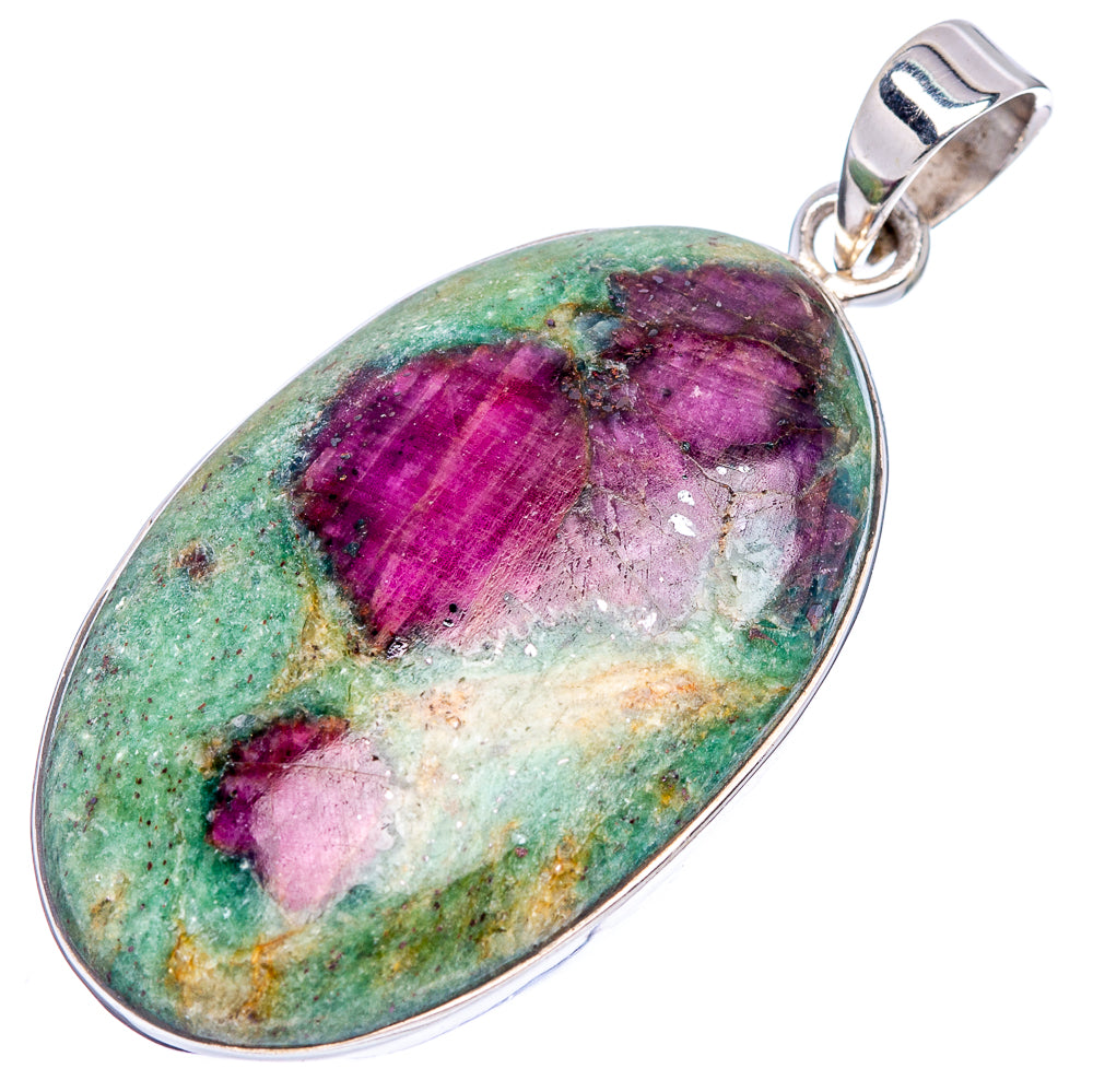 Premium Ruby in Fuchsite Pendant 1 3/4" (.925 Sterling Silver)