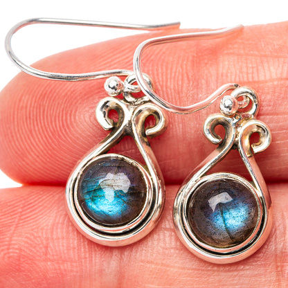 Labradorite Earrings 1 1/4" (.925 Sterling Silver)