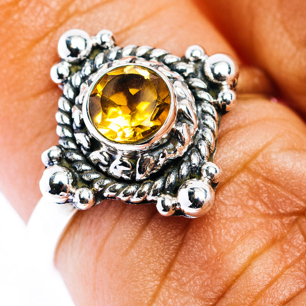 Citrine Filigree Ring Size 6 (.925 Sterling Silver)