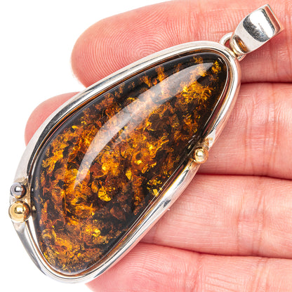 Ana Silver Co Baltic Amber Pendant 2 5/8" (925 Sterlnig Silver)