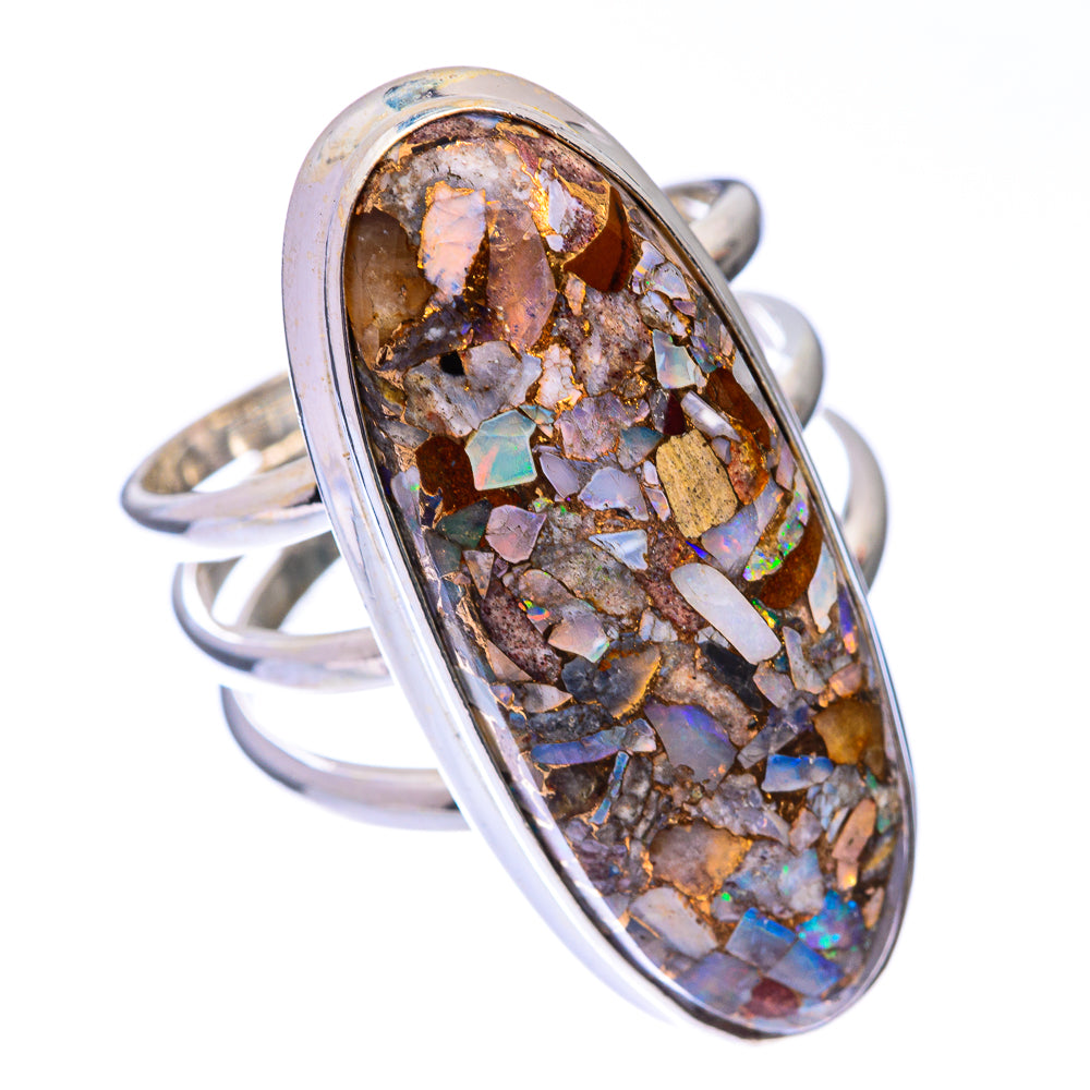 Large Brecciated Ethiopian Opal Ring Size 9 (925 Sterling Silver) R140821