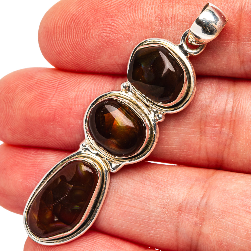 Premium Mexican Fire Agate Pendant 2 1/8" (.925 Sterling Silver)