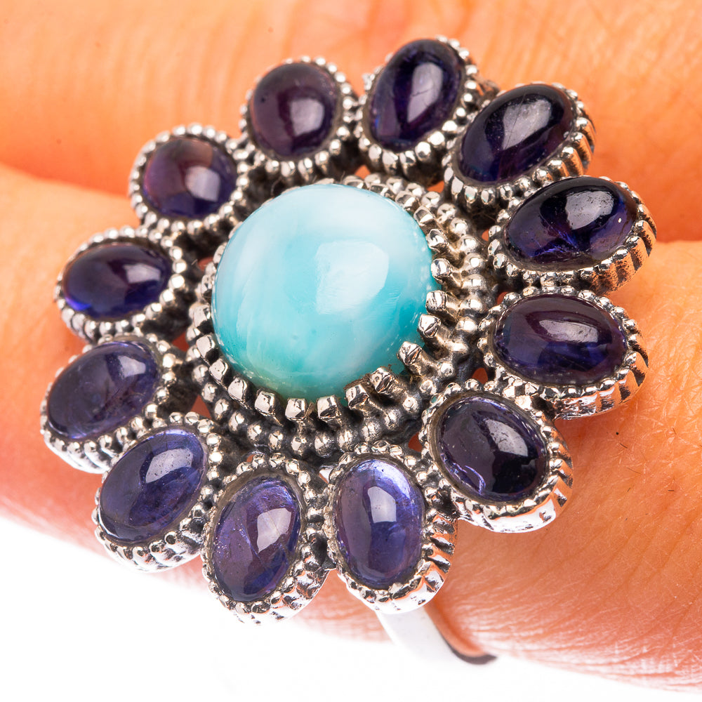 Large Larimar, Tanzanite Ring Size 8.25 (925 Sterling Silver) R141627