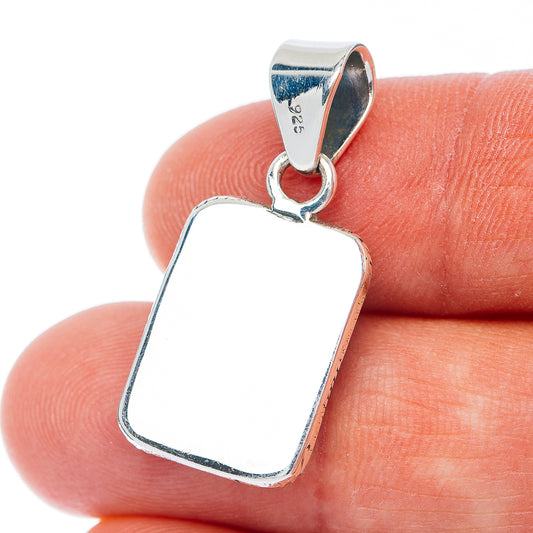 Exclusive Southwestern Style Kingman Turquoise Pendant 1 1/8" (.925 Sterling Silver)