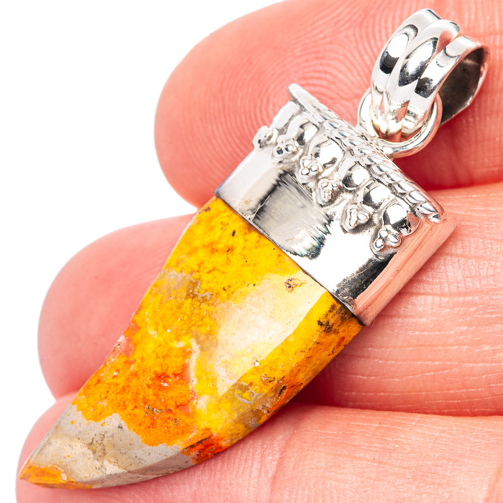 Bumble Bee Jasper Pendant 1 7/8" (925 Sterling Silver) P42742