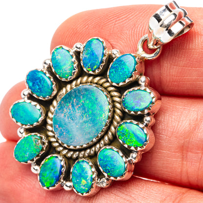 Exclusive Doublet Opal Pendant 1 5/8" (.925 Sterling Silver)