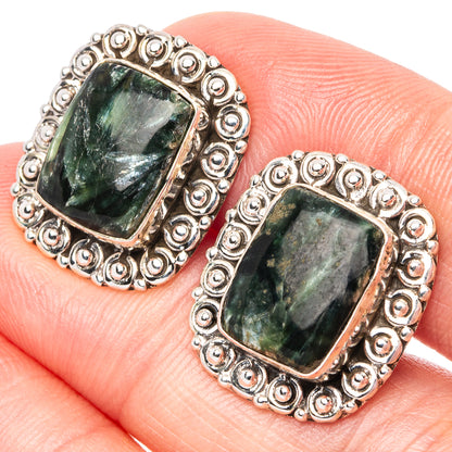 Seraphinite Earrings 3/4" (925 Sterling Silver) E1565