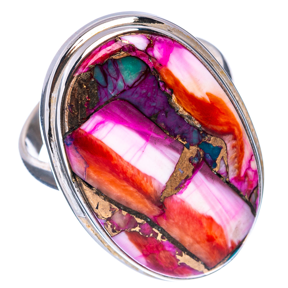 Premium Pink Dahlia Mohave Turquoise Ring Size 9 (.925 Sterling Silver)